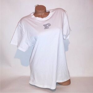 VS PINK Campus Cotton Tee White BLING S NWOT